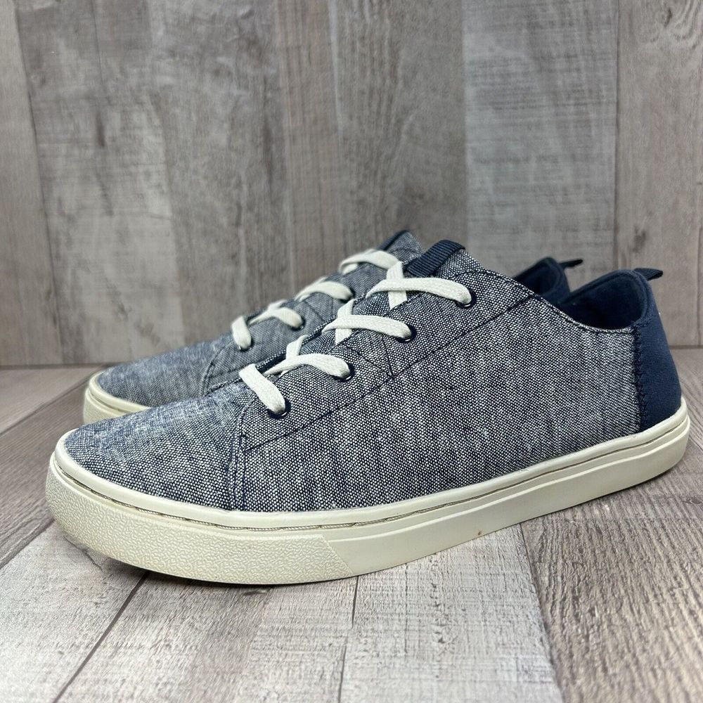 Toms Boys' Lenny Chambray Active Casual Shoes GS Big Kids Sneakers Blue Size 4.5